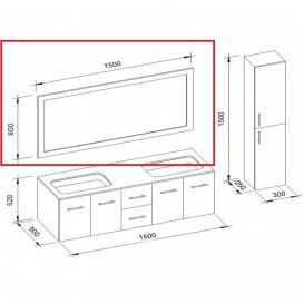 Зеркало для ванной Marsan Gabrielle 80x150 универсальное белый Gabrielle80x150белый