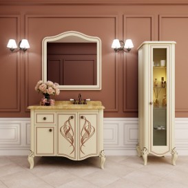 Зеркало для ванной Marsan Melissa 100х100 см слоновая кость Melissa100х100ivory