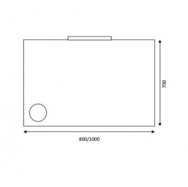 Дзеркало для ванної Marsan Modeste 70х100 см зі світильником і косметичним дзеркалом Modeste70х100