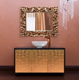 Зеркало для ванной Marsan Penelope 87х112 см античное золото Penelope87х112gold