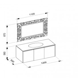 Зеркало для ванной Marsan Penelope 87х112 см серебро Penelope87х112silver