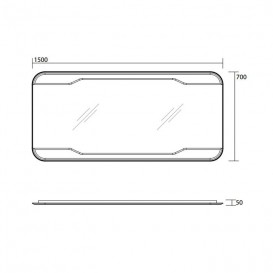 Дзеркало для ванної настінне Kerasan Waldorf 150x70 прямокутний з підсвічується рамою 740501