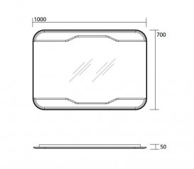 Дзеркало для ванної настінне Kerasan Waldorf 100x70 прямокутний з підсвічується рамою 740601