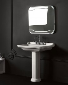 Зеркало для ванной настенное Kerasan Waldorf 80x70 прямоугольное с подсвечиваемой рамой 740701