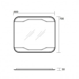 Дзеркало для ванної настінне Kerasan Waldorf 80x70 прямокутне з підсвічується рамою 740701