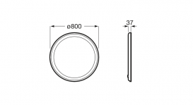 Зеркало для ванной Roca Iridia 50х70 см с круговой LED-подсветкой и системой антизапотевания A812337000