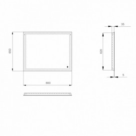 Дзеркало для ванної Sanwerk Glove Escada 80х65 см з LED-підсвіткою ZG0000102