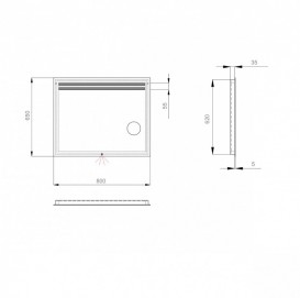 Дзеркало для ванної Sanwerk Lava Della 80х65 см з LED-підсвіткою ZL0000127