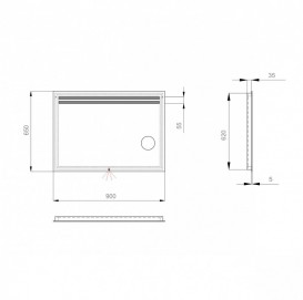 Дзеркало для ванної Sanwerk Lava Della 90х65 см з LED-підсвіткою ZL0000128