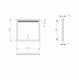 Зеркало для ванной Sanwerk Lava DeLuxe 70х65 см с LED-подсветкой ZL0000121