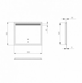 Зеркало для ванной Sanwerk Lava DeLuxe 80х65 см с LED-подсветкой ZL0000122