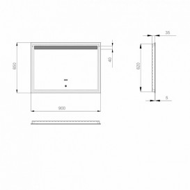 Дзеркало для ванної Sanwerk Lava DeLuxe 90х65 см з LED-підсвіткою ZL0000123
