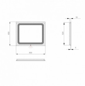 Зеркало для ванной Sanwerk Lava Хелла 80х65 см с LED-подсветкой ZL0000155