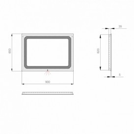 Зеркало для ванной Sanwerk Lava Хелла 90х65 см с LED-подсветкой ZL0000156