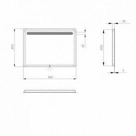 Зеркало для ванной Sanwerk Lava Калипсо 90х65 см с LED-подсветкой ZL0000181