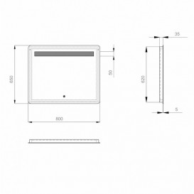 Дзеркало для ванної Sanwerk Lava Рада 80х65 см з LED-підсвіткою ZL0000171