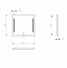 Зеркало для ванной Sanwerk Lava Стелла 70х65 см с LED-подсветкой ZL0000139