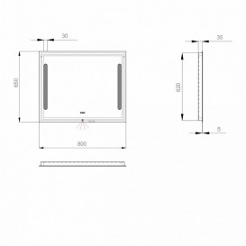 Дзеркало для ванної Sanwerk Lava Стелла 80х65 см з LED-підсвіткою ZL0000140