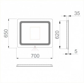 Дзеркало для ванної Sanwerk Lava Вега 70х65 см з LED-підсвіткою ZL0000183