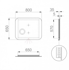 Зеркало для ванной Sanwerk Ultra Око 80х65 см с LED-подсветкой ZU0000160