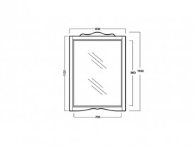 Зеркало для ванной Simas Arcade 83х116 см белый ARS2