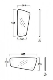 Дзеркало для ванної Simas Baden Baden 60,5х28,5 см білий/сріблясто-сірий DES1