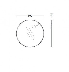 Дзеркало для ванної Simas Frame Ø70 см з металевою структурою FS 2
