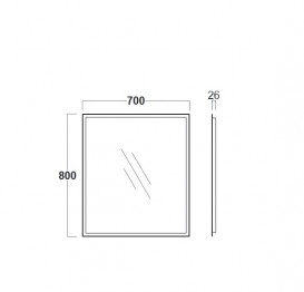 Зеркало для ванной Simas Frame 70х80 см с задней подсветкой FS 1