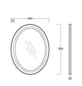 Зеркало для ванной Simas Lante 69,5х90 см белый глянцевый LAS1