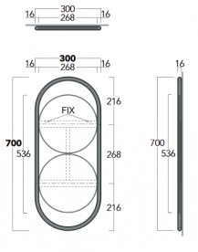 Дзеркало для ванної Simas Wave 30х70 см чорний матовий WAS01