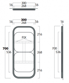 Дзеркало для ванної Simas Wave 30х70 см чорний матовий WAS03