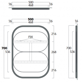 Дзеркало для ванної Simas Wave 50х70 см чорний матовий WAS02