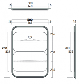Зеркало для ванной Simas Wave 50х70 см черный матовый WAS04