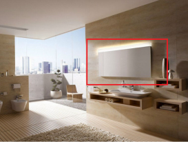 Зеркало для ванной TOTO MH настенное безрамное с подсветкой MI10376U-WI*