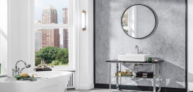 Дзеркало для ванної кімнати Villeroy & Boch Antheus Ø85 см чорний ясен B30500PW