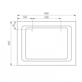 Дзеркало для ванної Volle 60х80 см з підсвічуванням 16-60-580
