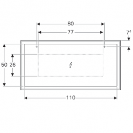 Зеркало Geberit Citterio 118.4х58.4 см с подсветкой бежевый дуб/меламин древесная структура 500.570.JI.1