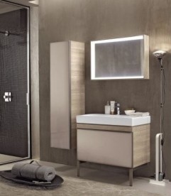 Зеркало Geberit Citterio 118.4х58.4 см с подсветкой бежевый дуб/меламин древесная структура 500.570.JI.1