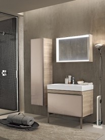 Дзеркало Geberit Citterio 88.4х58.4 см з підсвічуванням бежевий дуб/меламін деревна структура 500.572.JI.1