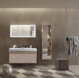 Дзеркало Geberit Citterio 88.4х58.4 см з підсвічуванням бежевий дуб/меламін деревна структура 500.572.JI.1