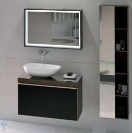 Зеркало Geberit Citterio 88.4х58.4 см с подсветкой серо-коричневый дуб/меламин древесная структура 500.572.JJ.1