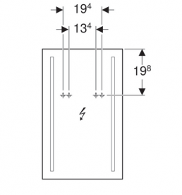 Дзеркало Geberit Option Basic 40х65 см двостороннє підсвічування 500.580.00.1