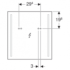 ДзДзеркало Geberit Option Basic 60х65 см двостороннє підсвічування 500.586.00.1
