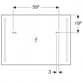 Дзеркало Geberit Option Basic 90х65 см двостороннє підсвічування 500.589.00.1