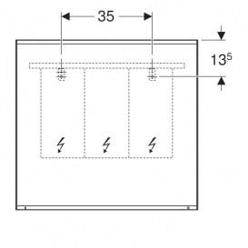 Дзеркало Geberit Option Plus 75х70 см з прямим і фоновим освітленням 501.072.00.1