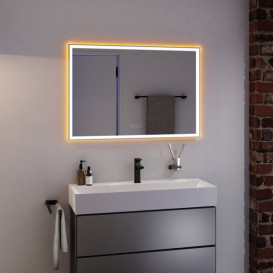 Зеркало Hansgrohe Xarita E 100,6х70,6 см с LED-подсветкой и датчиком прикосновения белый матовый 54986700