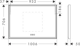 Зеркало Hansgrohe Xarita E 100,6х70,6 см с LED-подсветкой и датчиком прикосновения белый матовый 54986700
