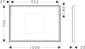 Зеркало Hansgrohe Xarita E 100,6х70,6 см с LED-подсветкой и ИК-датчиком белый матовый 54995700