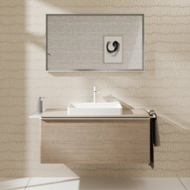 Зеркало Hansgrohe Xarita E 120,6х70,6 см с LED-подсветкой и ИК-датчиком белый матовый 54994700