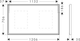 Зеркало Hansgrohe Xarita E 120,6х70,6 см с LED-подсветкой и ИК-датчиком белый матовый 54994700